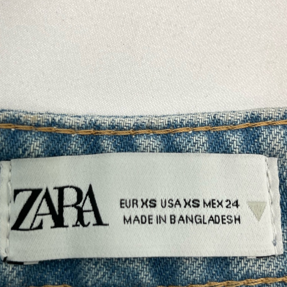 Zara Denim Crop Top W/Straps XS 100%‎ Cotton SKY BLUE NEW - Picture 6 of 7